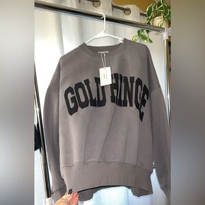 Gold Hinge Gray Sweatshirt with Black Lettering
